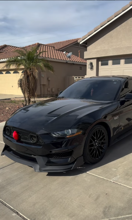 Black Ford Mustang GT with window tint